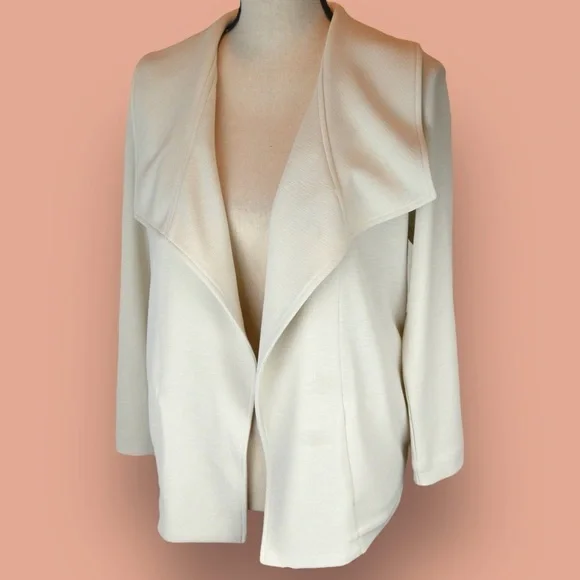 Banana Republic Petite Drape Front Knit Jacket, Oyster Color - Size XS - Picture 4 of 10